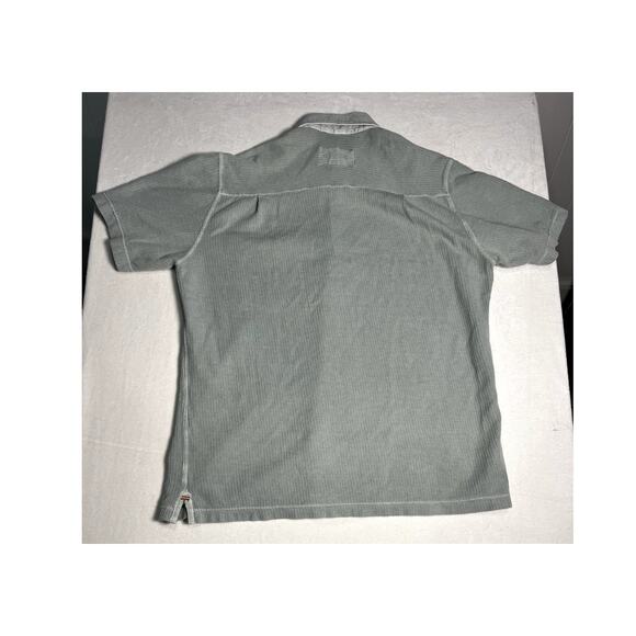32 Bar Blues Polo Shirt Mens Ribbed Cotton Short Sleeve Casual Green Size Medium - Picture 2 of 8